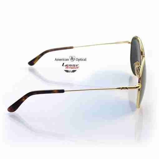 AO American Optical General Pilot Sunglasses - Gold Gray - Image 8