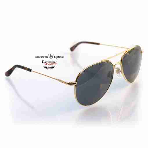 AO American Optical General Pilot Sunglasses - Gold Gray - Image 7