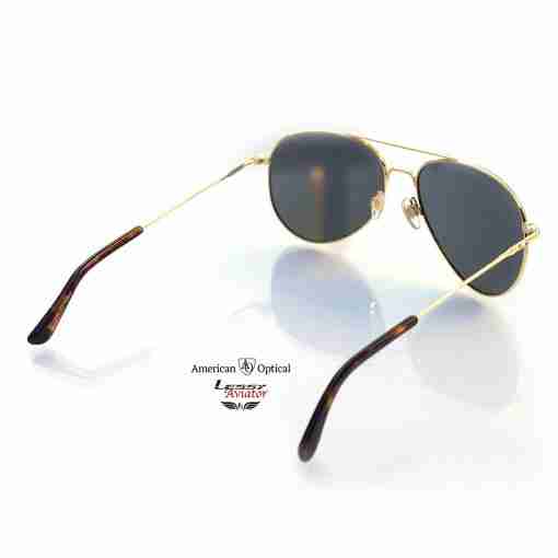 AO American Optical General Pilot Sunglasses - Gold Gray - Image 6