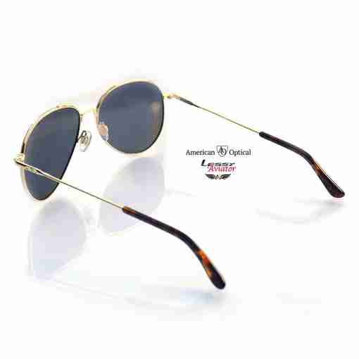 AO American Optical General Pilot Sunglasses - Gold Gray - Image 4