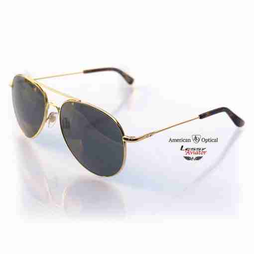 AO American Optical General Pilot Sunglasses - Gold Gray - Image 3