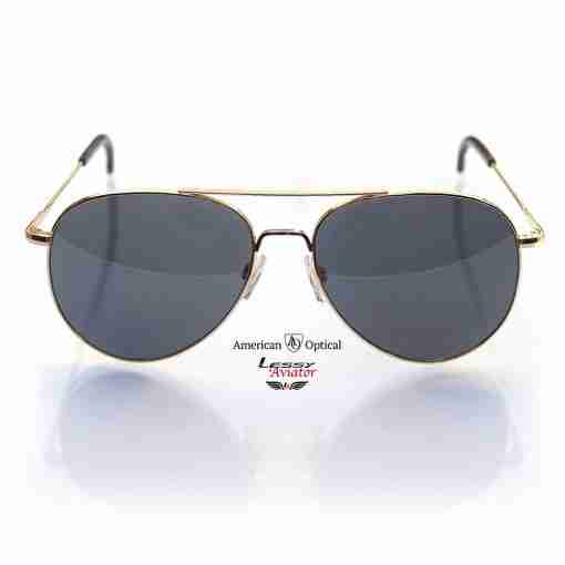 AO American Optical General Pilot Sunglasses - Gold Gray - Image 2